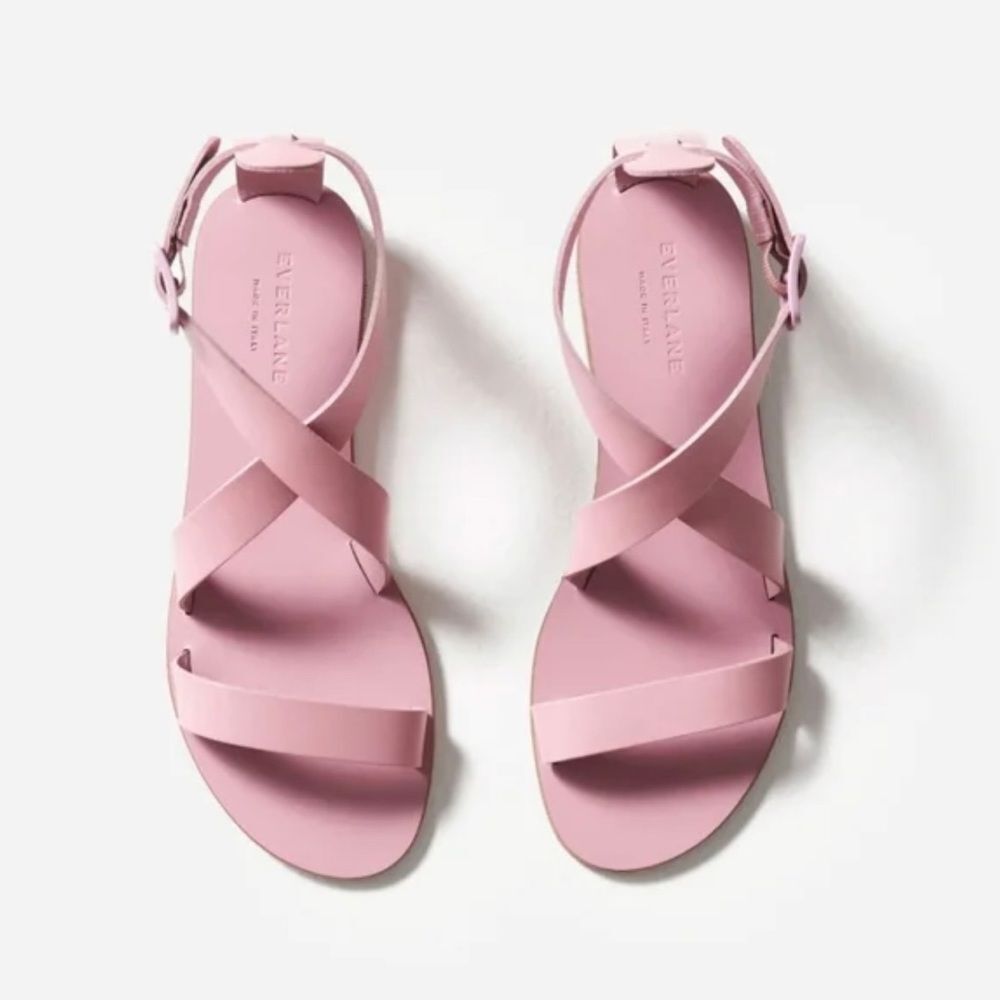 Everlane Modern Wrap Sandal Dusty Rose Adjustable Straps Flats Size 9 New